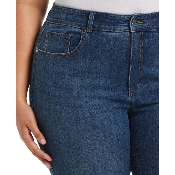 Rafaella Women's Plus Size Modern Fit Straight Leg Slim Ankle Jeans Blue 18W - Picture 3 of 7